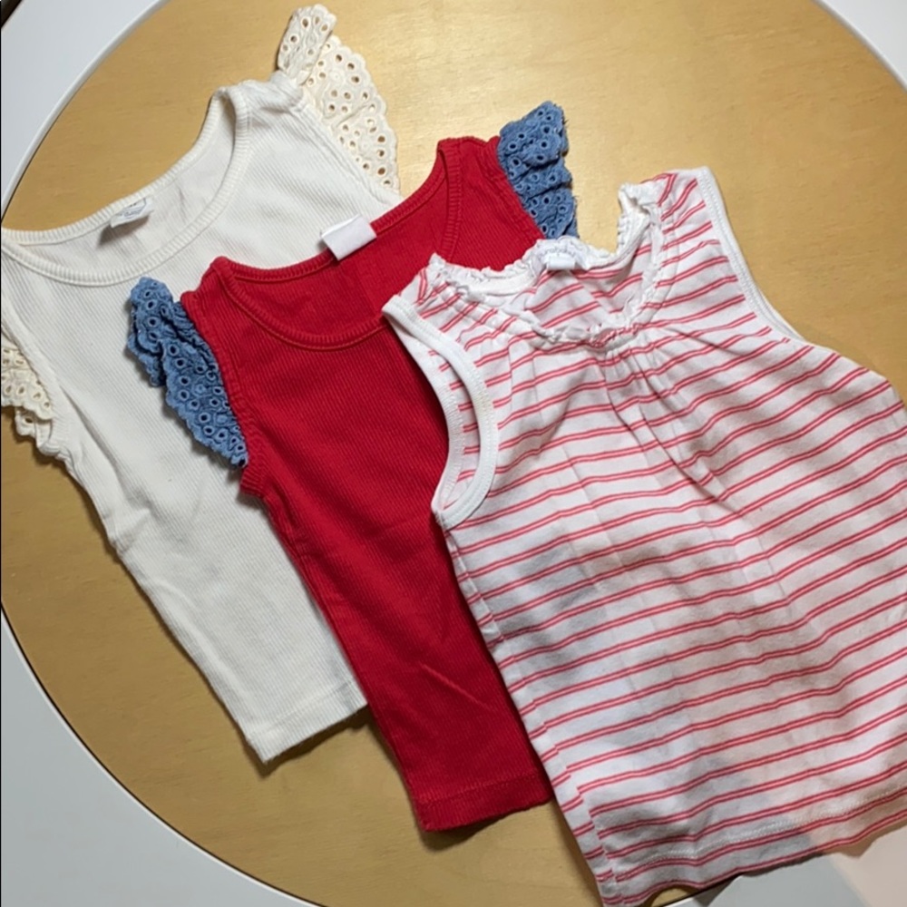 Pure baby baby gap stripped flutter tank tops